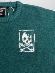 Religion Green Skully Logo Jumper With Small Contrast Skull & Crossbone - Image 5 of 5