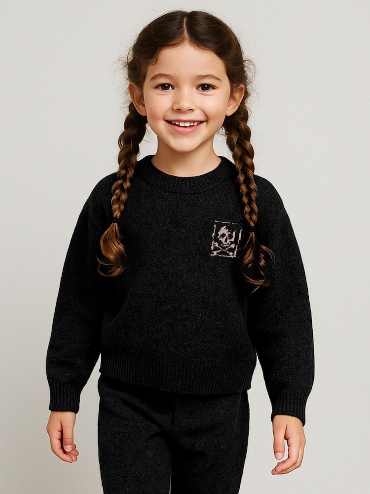 Religion Black Skully Logo Jumper With Small Contrast Skull & Crossbone - Image 1 of 6