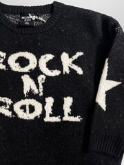 Religion Black Rock N Roll Slogan Jumper With Stars - Image 2 of 4