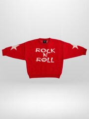 Religion Red Rock N Roll Slogan Jumper With Stars - Image 3 of 5
