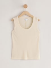 Rust/Cream Premium Tencel Scoop Vest 2 Pack - Image 6 of 9