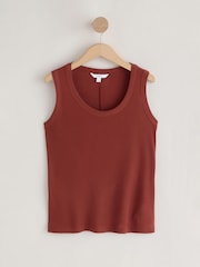 Rust/Cream Premium Tencel Scoop Vest 2 Pack - Image 7 of 9