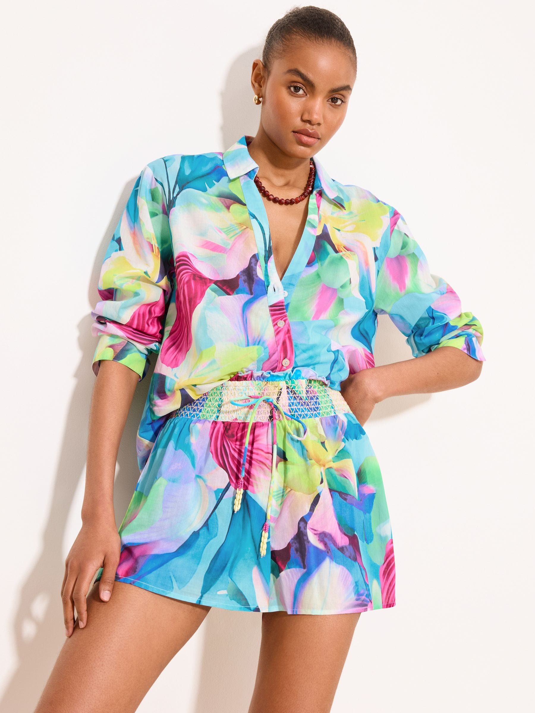 Comprar Lipsy Print Cotton Beach Cover Up Shorts from Next Brazil