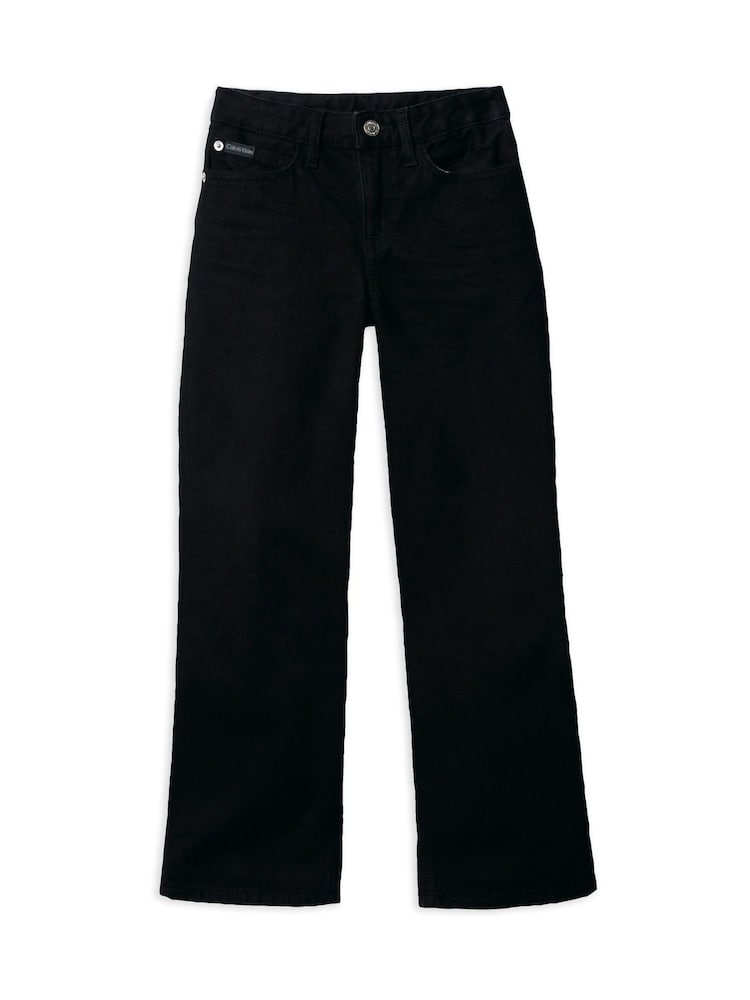 Calvin Klein Black High Rise Wide Leg Jeans - Image 6 of 6 Calvin Klein Black High Rise Wide Leg Jeans - Image 6 of 6