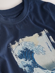 Blue Hokusai Wave T-Shirt (3-16yrs) - Image 3 of 4
