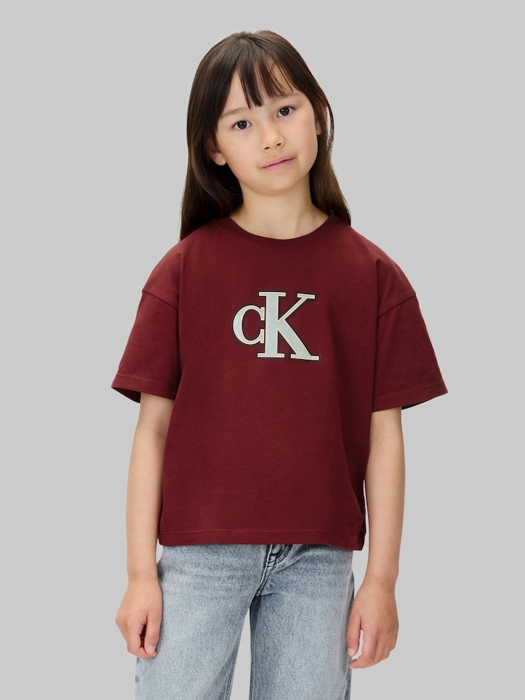 Calvin Klein Red Logo T-Shirt - Image 1 of 6 Calvin Klein Red Logo T-Shirt - Image 1 of 6