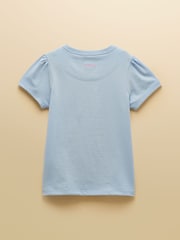 Joules Girls' Let's Go Blue & Yellow Short Sleeve T-Shirts 2 Pack - Image 4 of 7