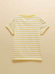Joules Girls' Let's Go Blue & Yellow Short Sleeve T-Shirts 2 Pack - Image 5 of 7