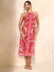 Lipsy Swirl Printed Halter Beach Dress - Bild 3 von 4