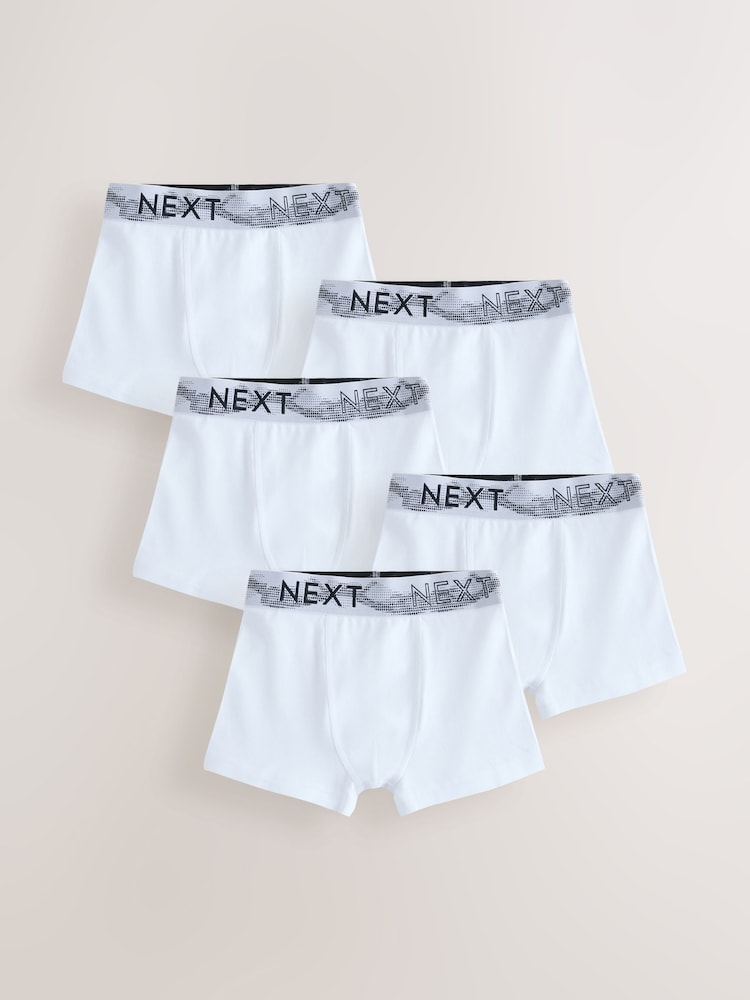White with Stippling Waistband - حزمة من 5 سراويل داخلية (5.1-16 سنة) - صورة 1 من 9