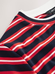 Red/Blue Stripe Short Sleeve Layered Crew Neck T-Shirt - Image 2 of 3