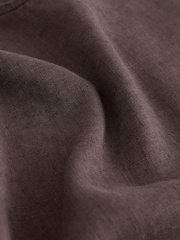 Chocolate Brown Short Sleeve Boxy T-Shirt with Linen - Image 7 of 8