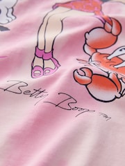 Pink Official Betty Boop Licence Graphic Short Sleeve Crew Neck T-Shirt - Image 6 of 6