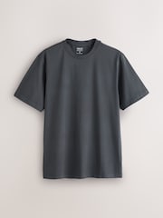 Blue/Green/Grey/Orange/White/Brown Regular Fit Essential Cotton T-Shirts 6 Pack - Image 4 of 9