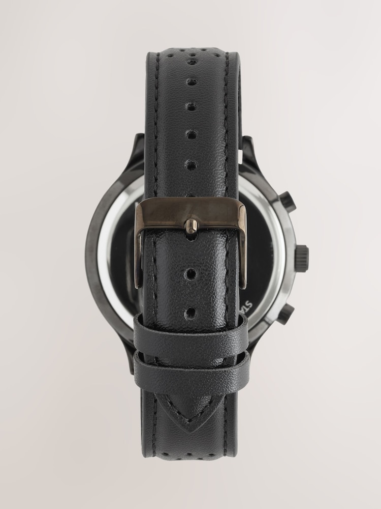 Black Watch With Perforated Strap - Image 2 of 3