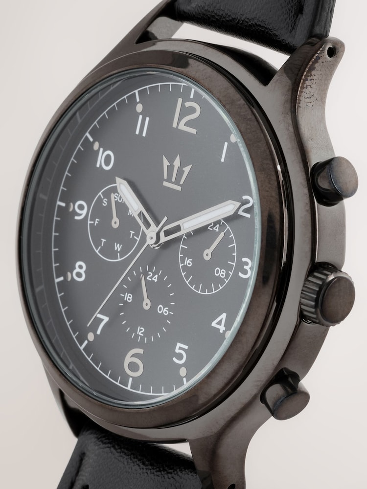 Black Watch With Perforated Strap - Image 3 of 3