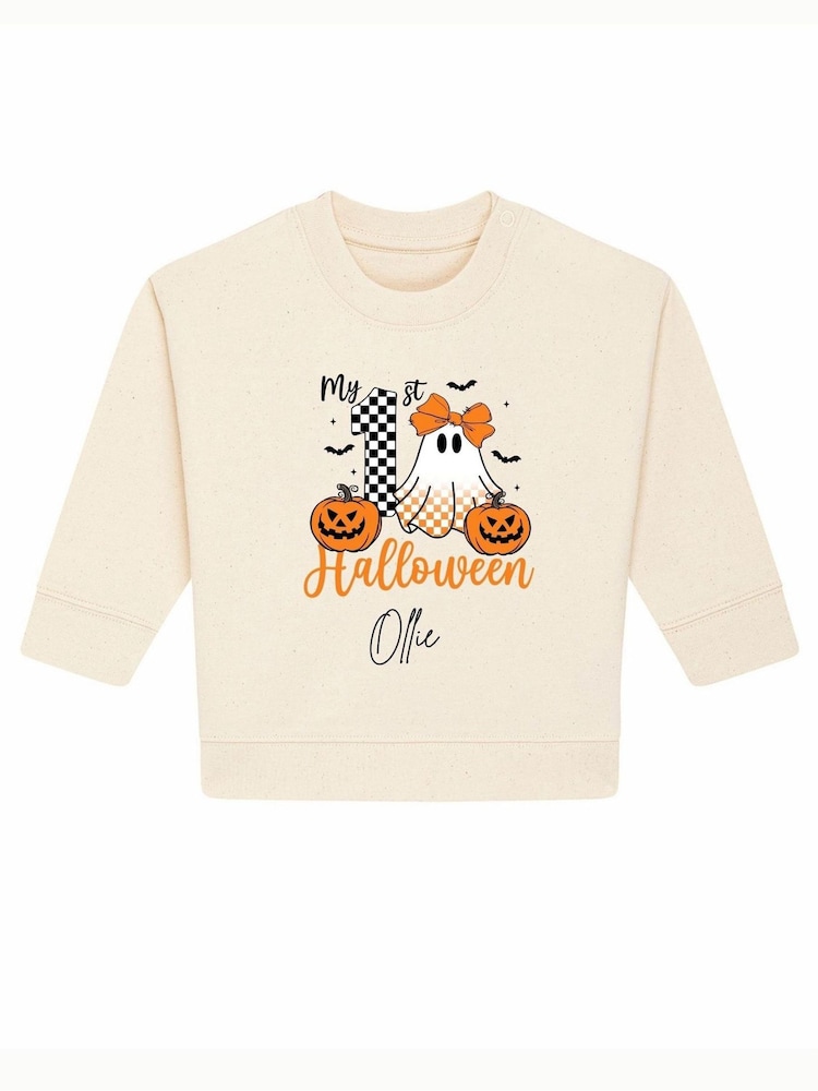 Personalised 1st Halloween Sweatshirt by Koko Blossom - Image 1 of 2 Personalised 1st Halloween Sweatshirt by Koko Blossom - Image 1 of 2