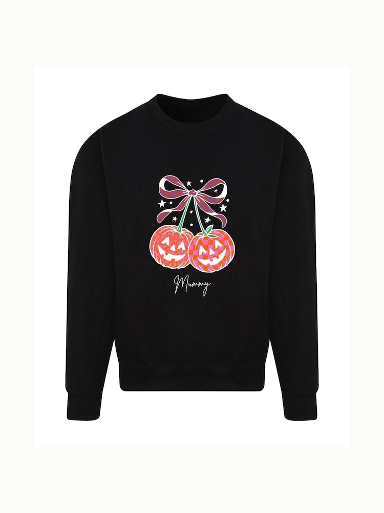 Personalised Adult Cherry Pumpkin Sweatshirt by Koko Blossom - Image 1 of 2 Personalised Adult Cherry Pumpkin Sweatshirt by Koko Blossom - Image 1 of 2