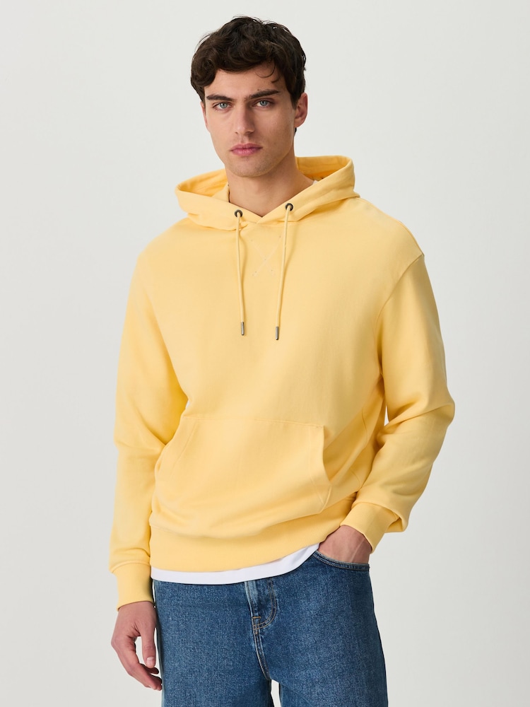 Yellow Cotton Rich Lightweight Jersey Hoodie - Image 1 of 8