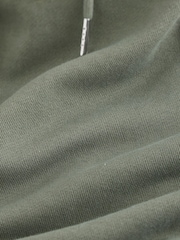 Khaki Green Cotton Rich Lightweight Jersey Hoodie - Image 2 of 3