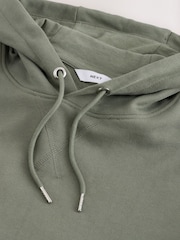 Khaki Green Cotton Rich Lightweight Jersey Hoodie - Image 3 of 3