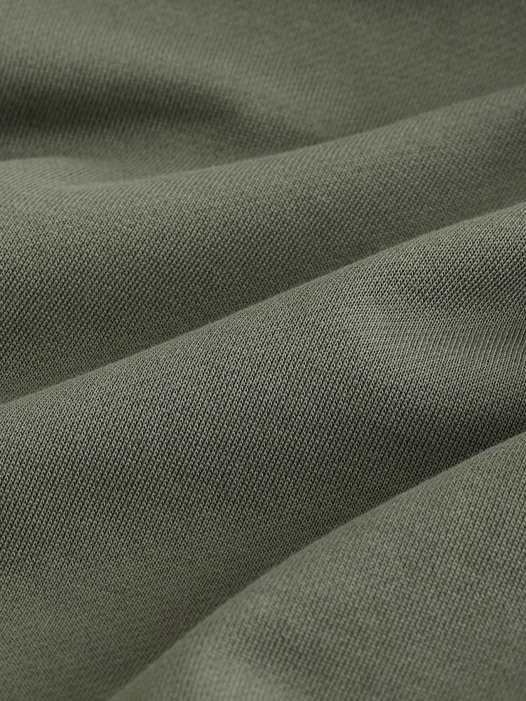 Khaki Green Cotton Rich Lightweight Jersey Crew Sweatshirt - Image 8 of 8