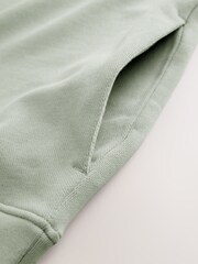 Sage Green Cotton Rich Lightweight Jersey Quarter Zip Sweatshirt - Image 2 of 3