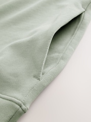 Sage Green Cotton Rich Lightweight Jersey Quarter Zip Sweatshirt - Image 7 of 8