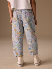 Smiley World Doodle Print - Barrel Leg Jeans (3-16yrs) - Imaginea 2 din 8