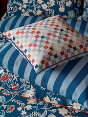Land & Shore Blue Red Seaforde 100% Cotton Duvet Set - Image 4 of 6