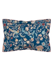 Land & Shore Blue Red Seaforde 100% Cotton Duvet Set - Image 6 of 6