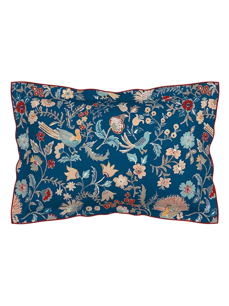 Land & Shore Blue Red Seaforde 100% Cotton Duvet Set - Image 6 of 6