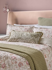 Bedeck of Belfast Sage Green Tuberose Nora Quilted Pillowsham - Image 3 of 5