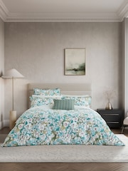 Bedeck of Belfast Blue Green Azmi 200 Thread Count Pillowcases Pair - Image 2 of 4