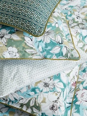 Bedeck of Belfast Blue Green Azmi 200 Thread Count Pillowcases Pair - Image 3 of 4
