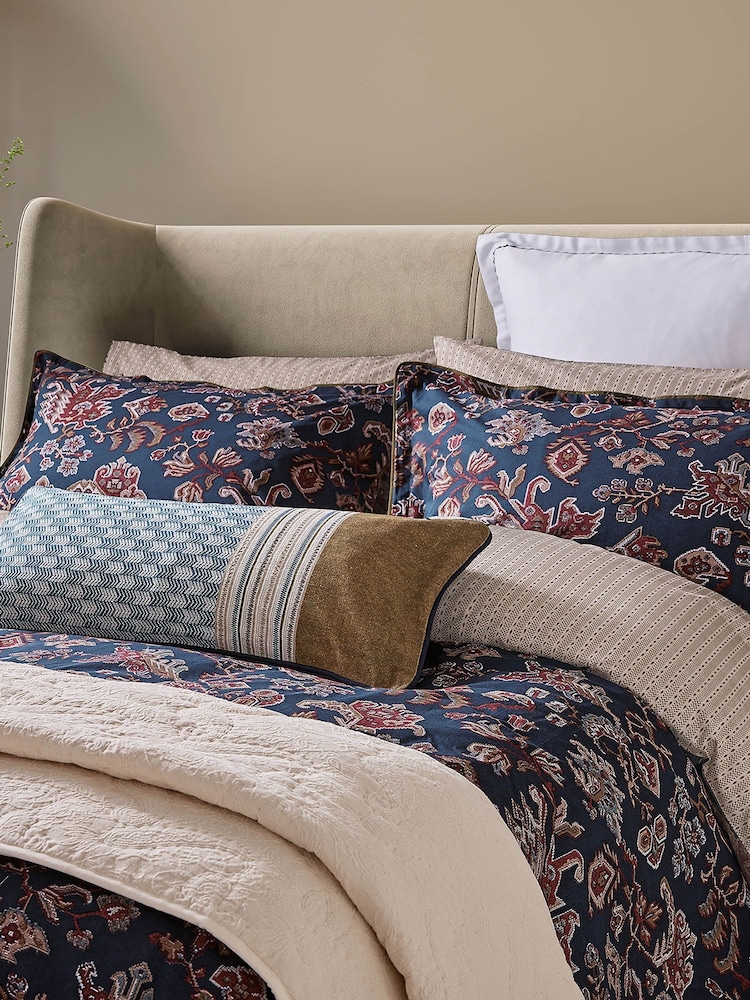 Bedeck of Belfast Deep Teal Tan Avero 200 Thread Count Duvet Set - Image 1 of 6