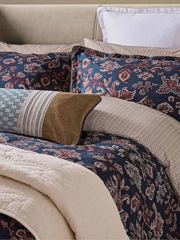 Bedeck of Belfast Deep Teal Tan Avero 200 Thread Count Duvet Set - Image 2 of 6 Bedeck of Belfast Deep Teal Tan Avero 200 Thread Count Duvet Set - Image 2 of 6