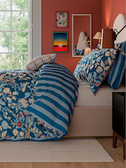 Land & Shore Blue/Red Seaforde Pillowcases Pair - Image 3 of 6