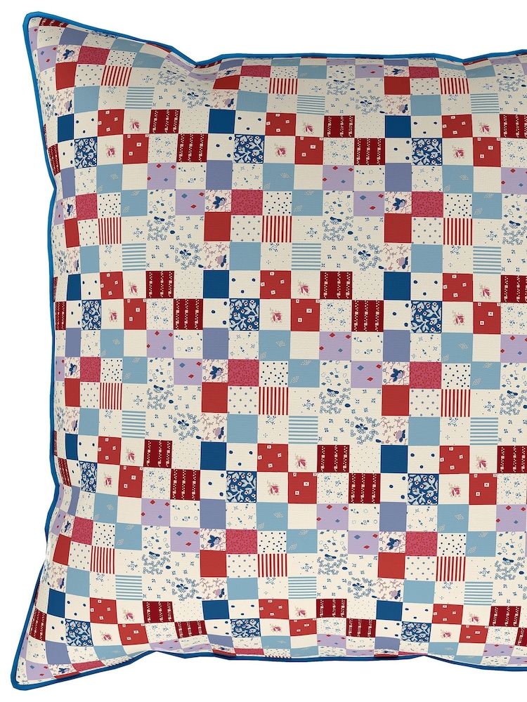 Land & Shore Blue  Red Seaforde Cotton Cushion - Image 5 of 5