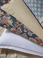 Bedeck of Belfast White Tan Avero Emb 200 TC Sateen Pillowcases Pair - Image 3 of 5