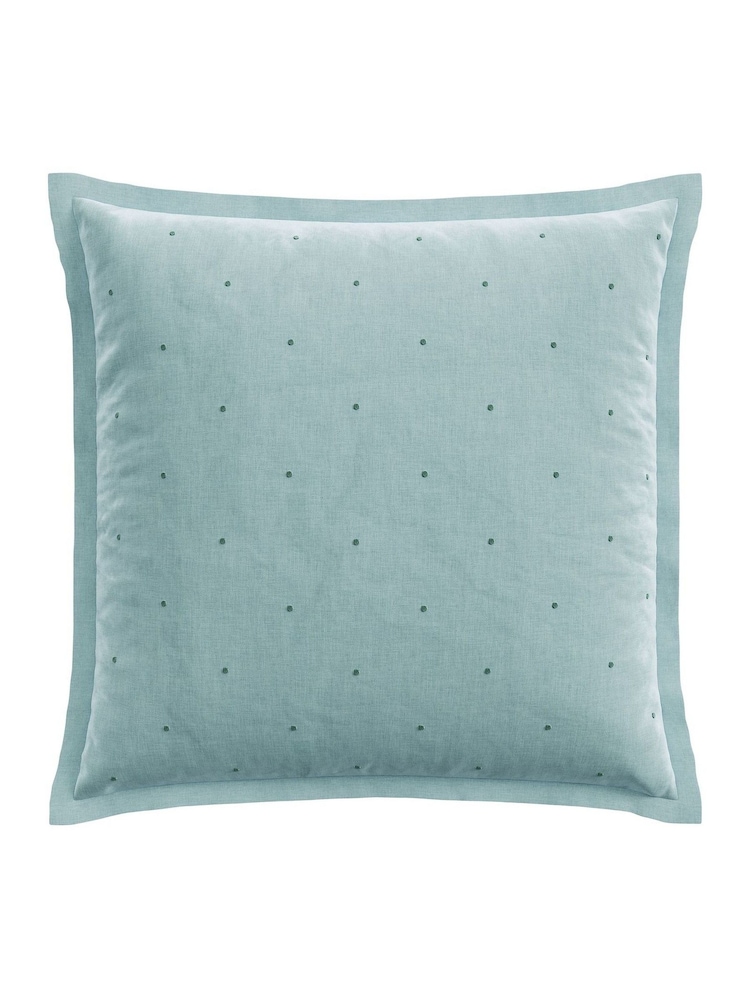 Bedeck of Belfast Duck Egg Sybil Quilted Pillowsham - Image 1 of 4 Bedeck of Belfast Duck Egg Sybil Quilted Pillowsham - Image 1 of 4