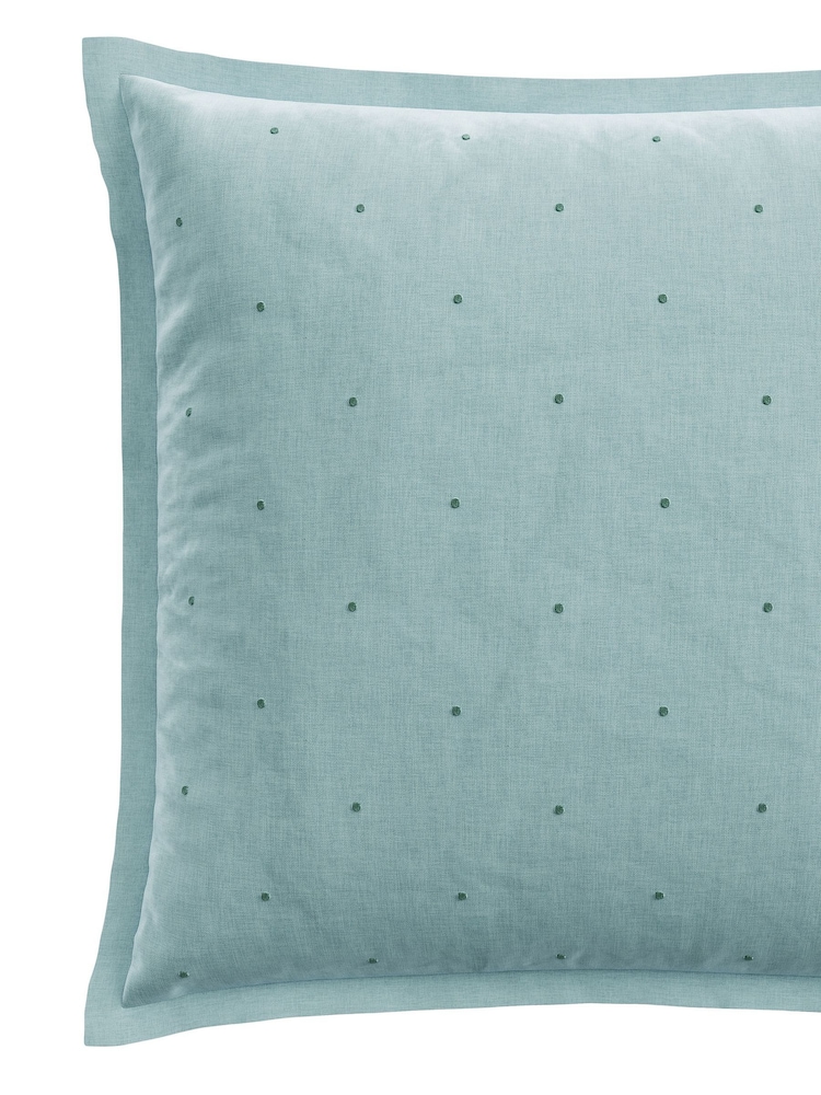 Bedeck of Belfast Duck Egg Sybil Quilted Pillowsham - Image 2 of 4 Bedeck of Belfast Duck Egg Sybil Quilted Pillowsham - Image 2 of 4
