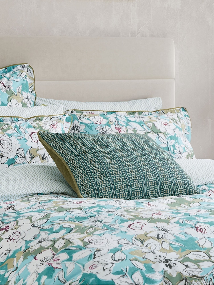 Bedeck of Belfast Blue Green Azmi Cushion - Image 1 of 5