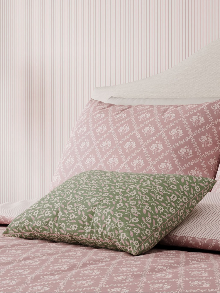 Helena Springfield Green/Pink Folk Ditsy Cushion - Image 2 of 5