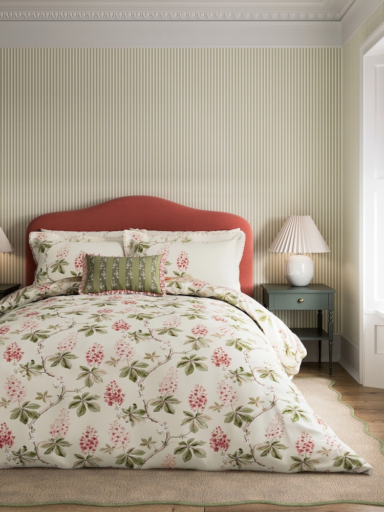 Sanderson Coral Chestnut Tree 200 TC Sateen Duvet Set - Image 2 of 6