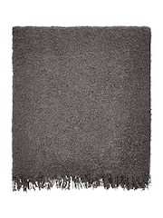 Bedeck of Belfast Charcoal Silver Boucle Wool Rich Throw - Image 2 of 3