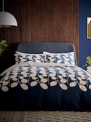 Helena Springfield Navy Althea 100% Cotton Duvet Set - Image 1 of 5