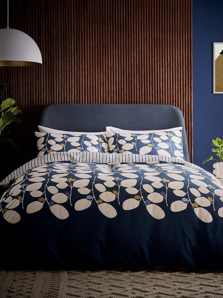 Helena Springfield Navy Althea 100% Cotton Duvet Set - Image 1 of 5