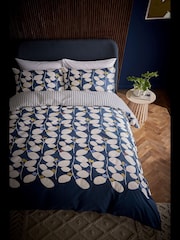 Helena Springfield Navy Althea 100% Cotton Duvet Set - Image 3 of 5