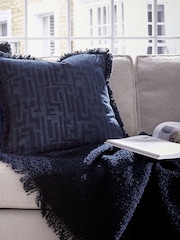 Bedeck of Belfast Navy Boucle Wool Rich Throw - Image 1 of 4